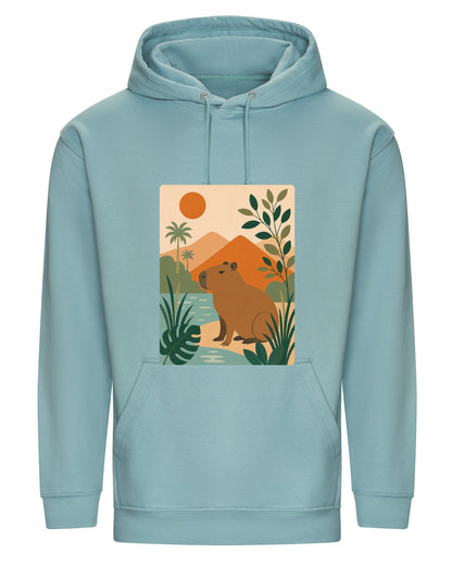 Capybara Oasis Adult Hoodie - Wild Horizons Seafoam colour variant image