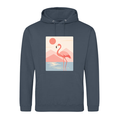 Flamingo Reflections Adult Hoodie - Wild Horizons Airforce Blue colour variant image