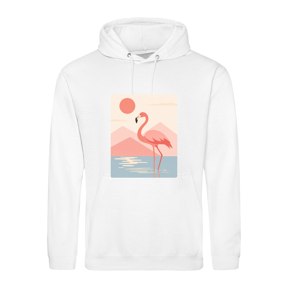 Flamingo Reflections Adult Hoodie - Wild Horizons Arctic White colour variant image