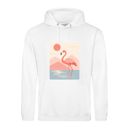 Flamingo Reflections Adult Hoodie - Wild Horizons Arctic White colour variant image