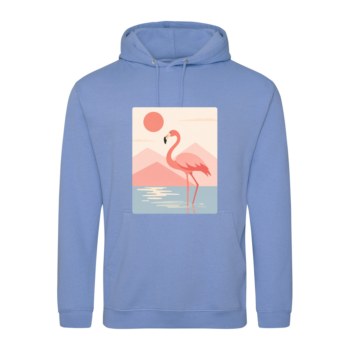 Flamingo Reflections Adult Hoodie - Wild Horizons Cornflower Blue colour variant image