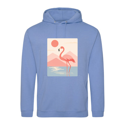 Flamingo Reflections Adult Hoodie - Wild Horizons Cornflower Blue colour variant image