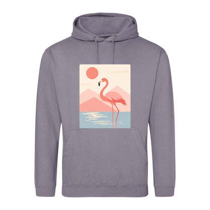 Flamingo Reflections Adult Hoodie - Wild Horizons Dusty Lilac colour variant image