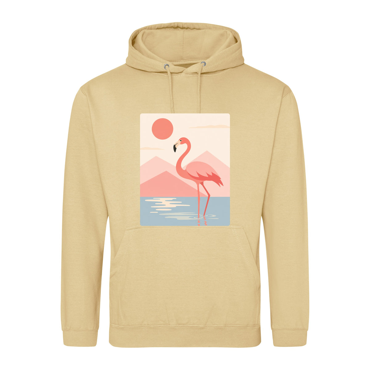 Flamingo Reflections Adult Hoodie - Wild Horizons Desert Sand colour variant image