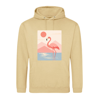 Flamingo Reflections Adult Hoodie - Wild Horizons Desert Sand colour variant image