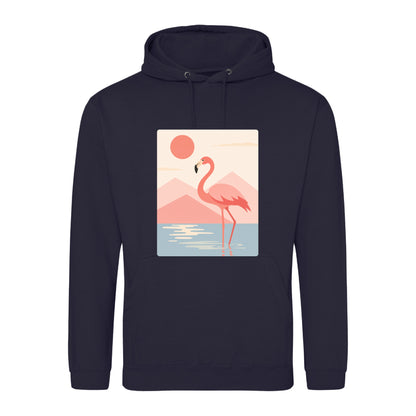 Flamingo Reflections Adult Hoodie - Wild Horizons French Navy colour variant image