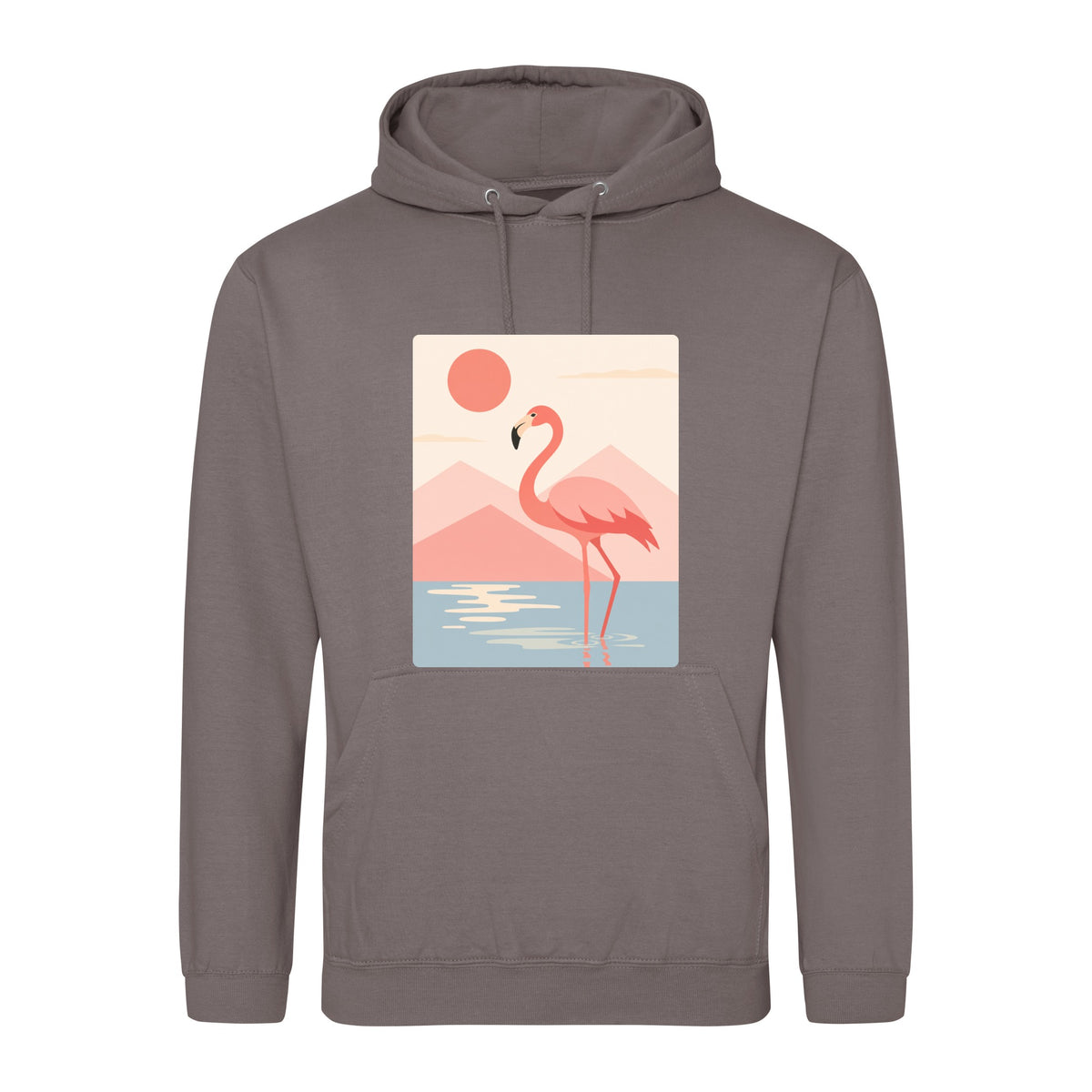 Flamingo Reflections Adult Hoodie - Wild Horizons Mocha Brown colour variant image