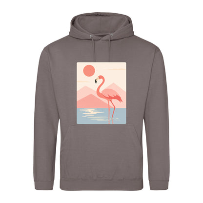 Flamingo Reflections Adult Hoodie - Wild Horizons Mocha Brown colour variant image