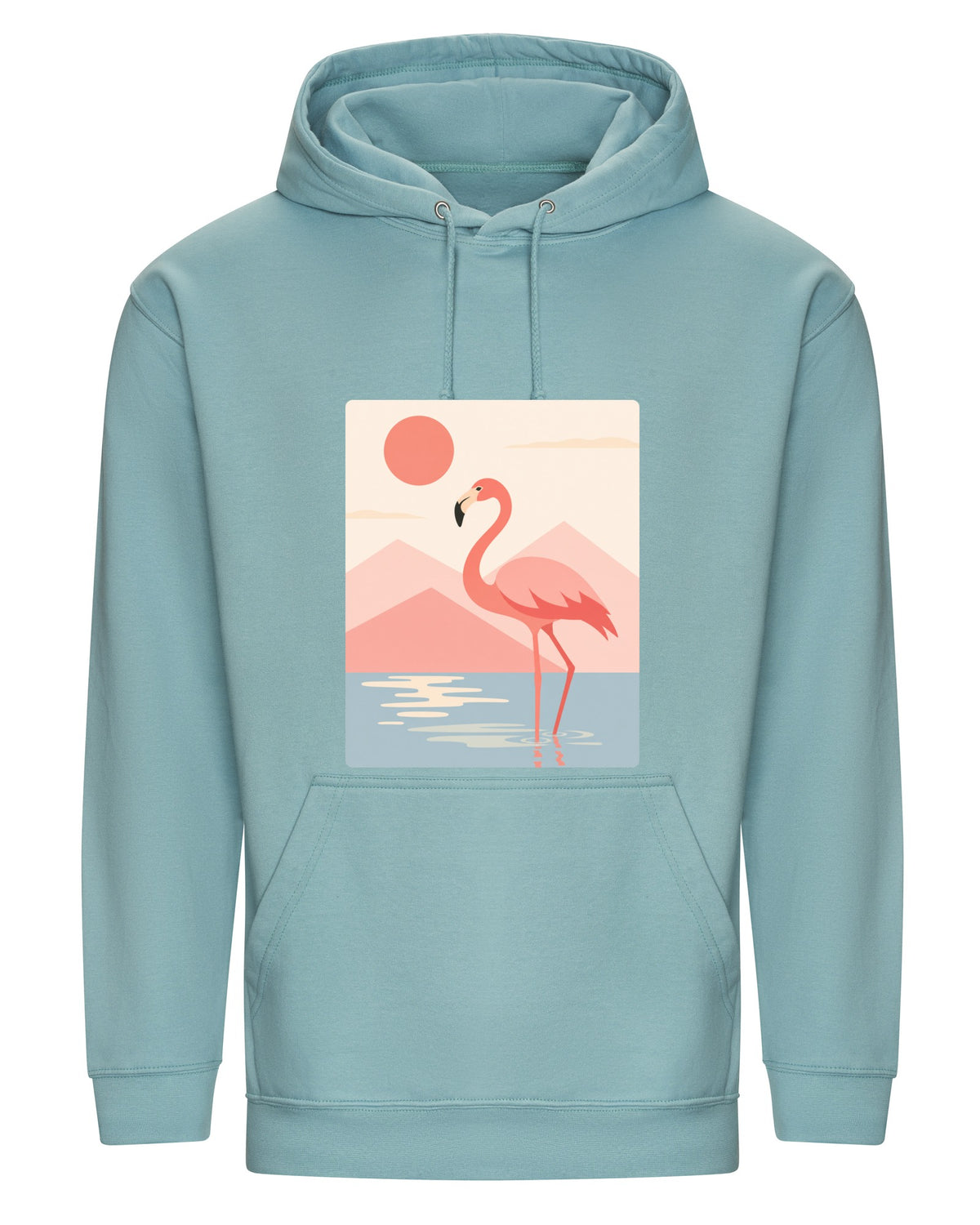 Flamingo Reflections Adult Hoodie - Wild Horizons Seafoam colour variant image