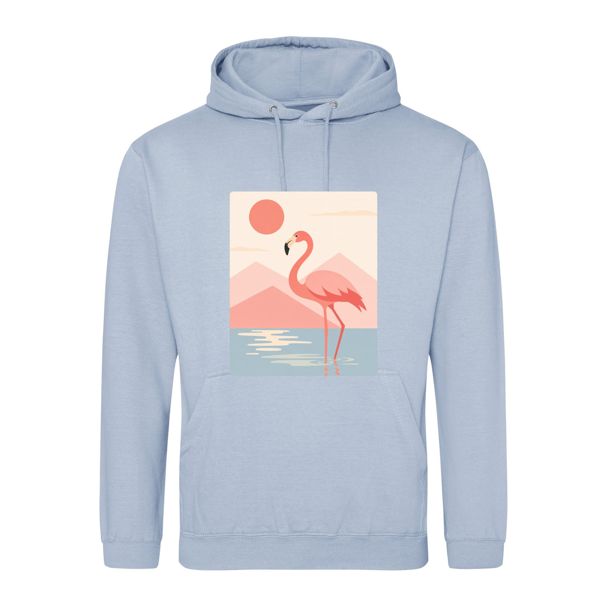 Flamingo Reflections Adult Hoodie - Wild Horizons Sky Blue colour variant image