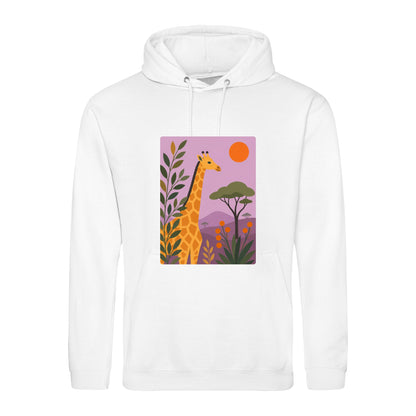 Giraffe Among the Acacias Adult Hoodie - Wild Horizons Arctic White colour variant image