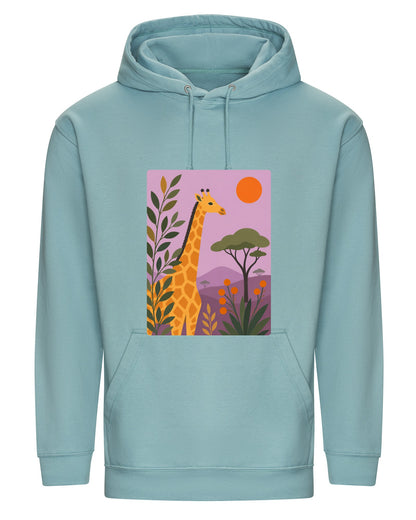 Giraffe Among the Acacias Adult Hoodie - Wild Horizons Seafoam colour variant image