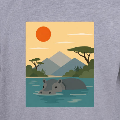 Hippo in Still Waters Adult Hoodie - Wild Horizons gallery image 2