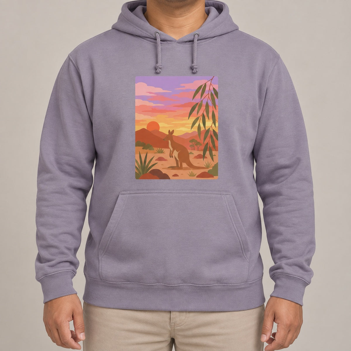 Kangaroo at Dusk Adult Hoodie - Wild Horizons lead image