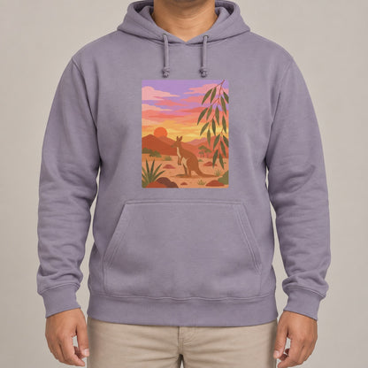 Kangaroo at Dusk Adult Hoodie - Wild Horizons lead image