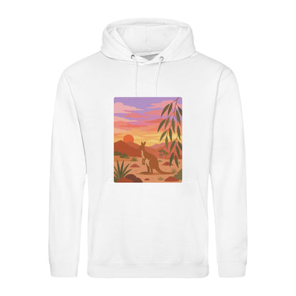 Kangaroo at Dusk Adult Hoodie - Wild Horizons Arctic White colour variant image
