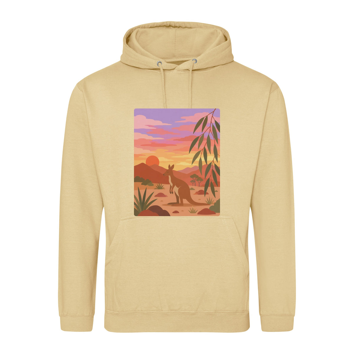 Kangaroo at Dusk Adult Hoodie - Wild Horizons Desert Sand colour variant image