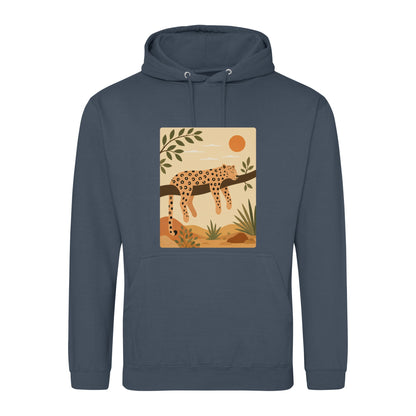 Leopard in the Shade Adult Hoodie - Wild Horizons Airforce Blue colour variant image