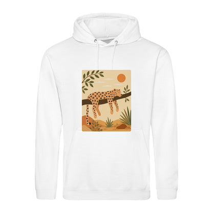 Leopard in the Shade Adult Hoodie - Wild Horizons Arctic White colour variant image