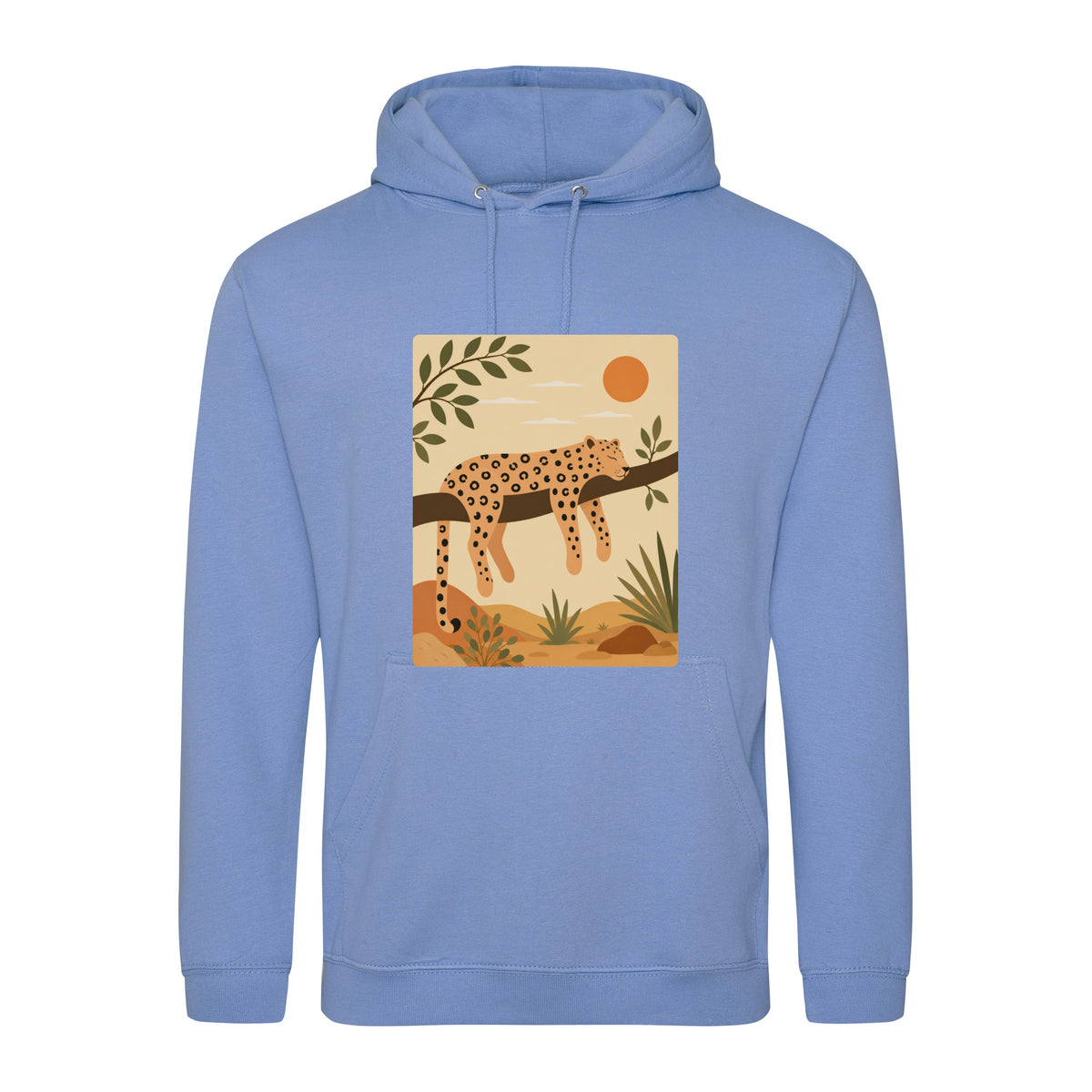 Leopard in the Shade Adult Hoodie - Wild Horizons Cornflower Blue colour variant image
