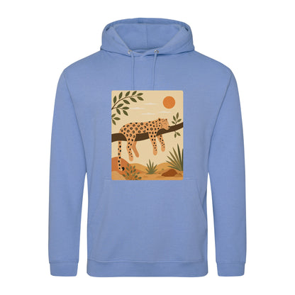 Leopard in the Shade Adult Hoodie - Wild Horizons Cornflower Blue colour variant image