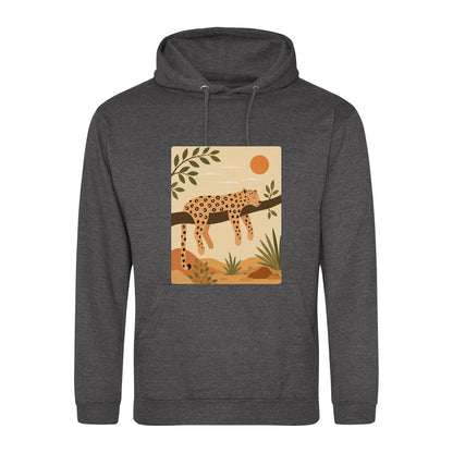 Leopard in the Shade Adult Hoodie - Wild Horizons Charcoal colour variant image