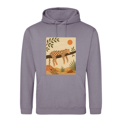 Leopard in the Shade Adult Hoodie - Wild Horizons Dusty Lilac colour variant image