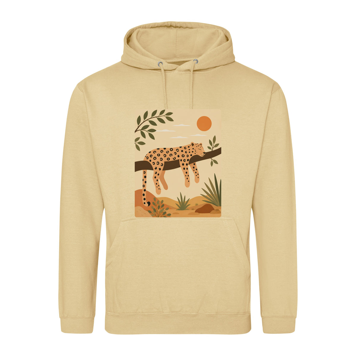 Leopard in the Shade Adult Hoodie - Wild Horizons Desert Sand colour variant image