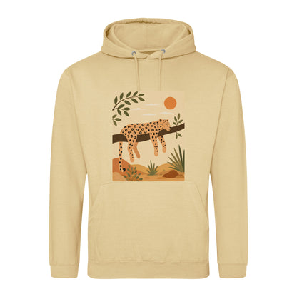 Leopard in the Shade Adult Hoodie - Wild Horizons Desert Sand colour variant image