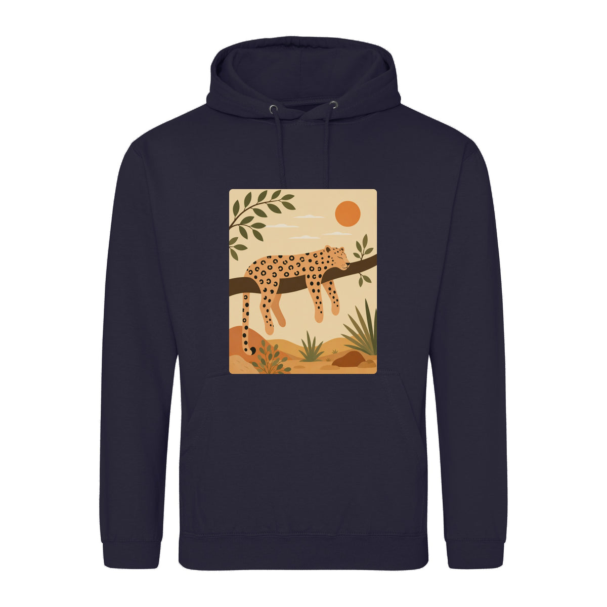 Leopard in the Shade Adult Hoodie - Wild Horizons French Navy colour variant image