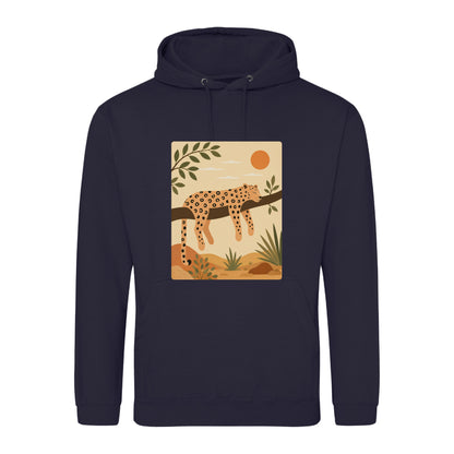 Leopard in the Shade Adult Hoodie - Wild Horizons French Navy colour variant image