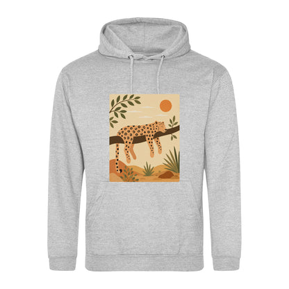 Leopard in the Shade Adult Hoodie - Wild Horizons Heather Grey colour variant image