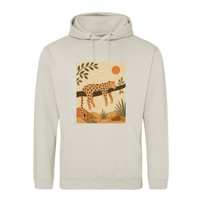 Leopard in the Shade Adult Hoodie - Wild Horizons Natural Stone colour variant image