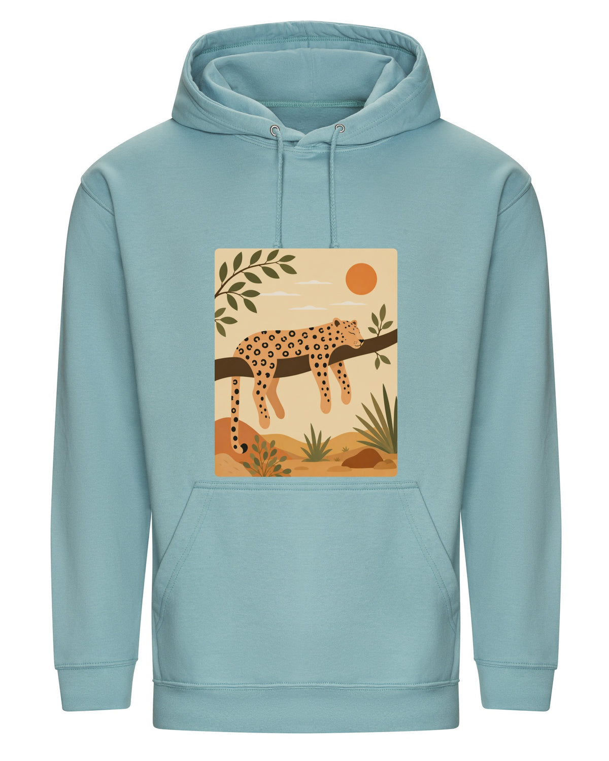 Leopard in the Shade Adult Hoodie - Wild Horizons Seafoam colour variant image