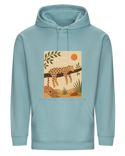 Leopard in the Shade Adult Hoodie - Wild Horizons Seafoam colour variant image
