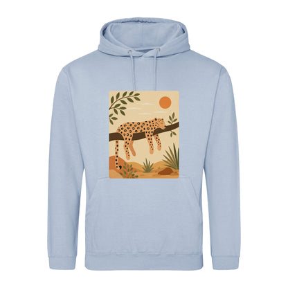 Leopard in the Shade Adult Hoodie - Wild Horizons Sky Blue colour variant image