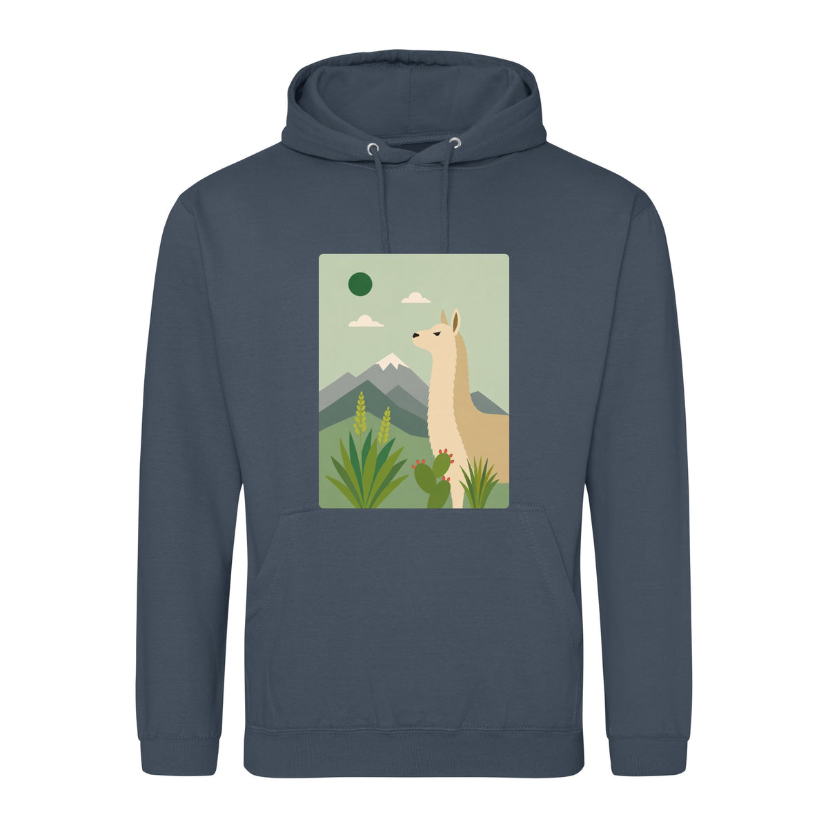 Llama in the Highlands Adult Hoodie - Wild Horizons Airforce Blue colour variant image