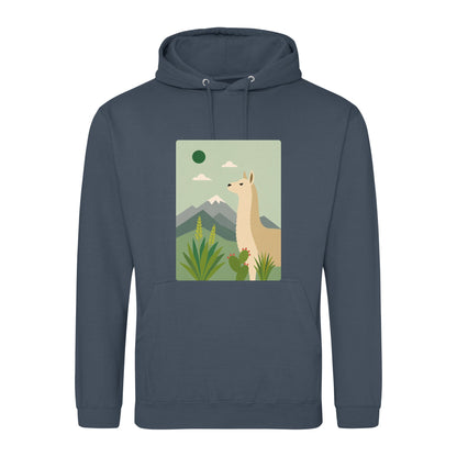 Llama in the Highlands Adult Hoodie - Wild Horizons Airforce Blue colour variant image