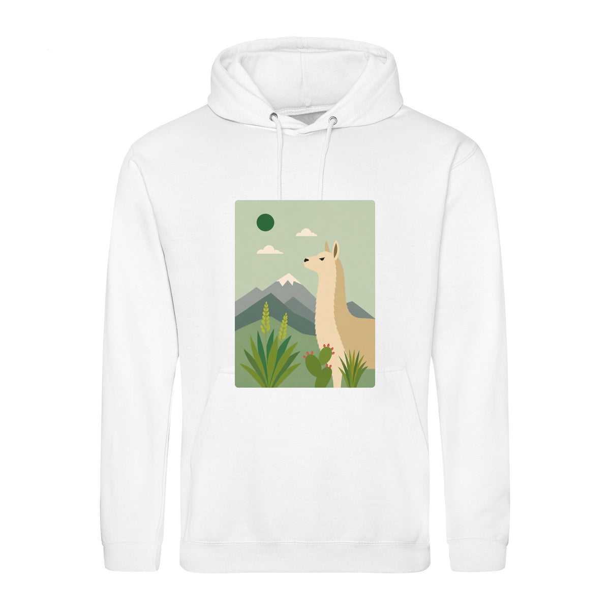 Llama in the Highlands Adult Hoodie - Wild Horizons Arctic White colour variant image