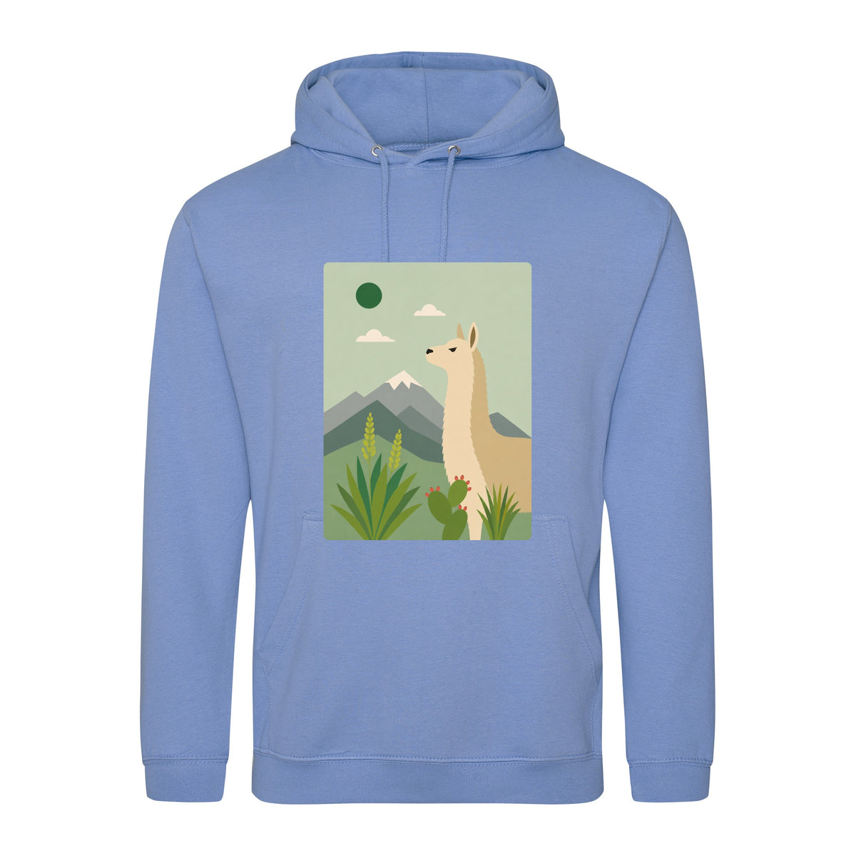 Llama in the Highlands Adult Hoodie - Wild Horizons Cornflower Blue colour variant image