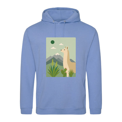 Llama in the Highlands Adult Hoodie - Wild Horizons Cornflower Blue colour variant image