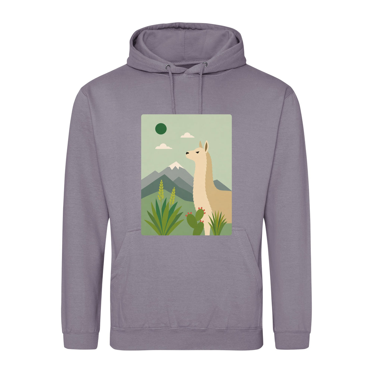 Llama in the Highlands Adult Hoodie - Wild Horizons Dusty Lilac colour variant image