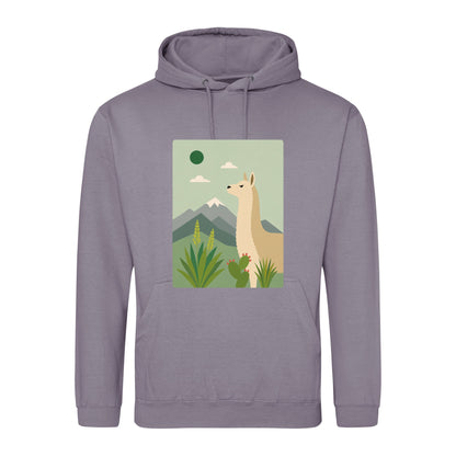 Llama in the Highlands Adult Hoodie - Wild Horizons Dusty Lilac colour variant image