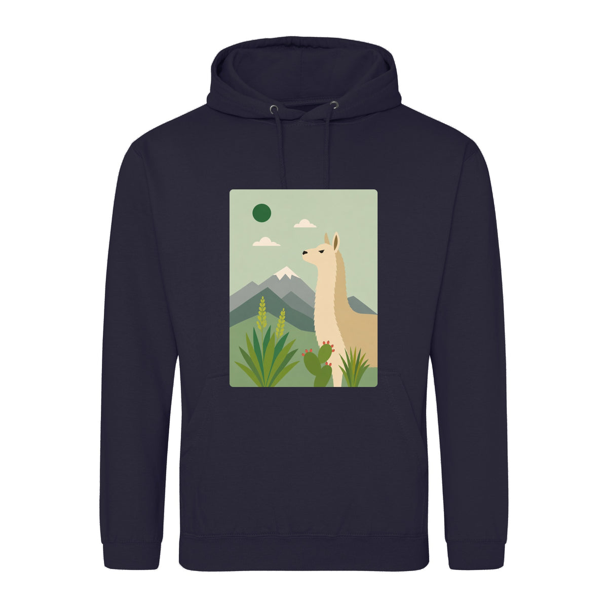Llama in the Highlands Adult Hoodie - Wild Horizons French Navy colour variant image