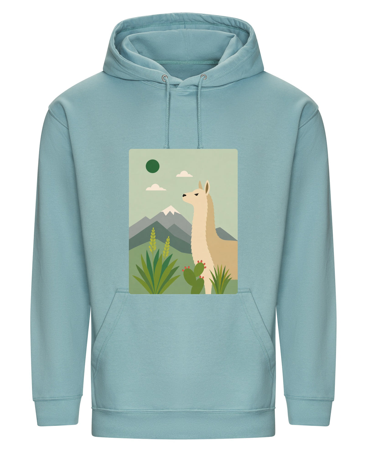 Llama in the Highlands Adult Hoodie - Wild Horizons Seafoam colour variant image