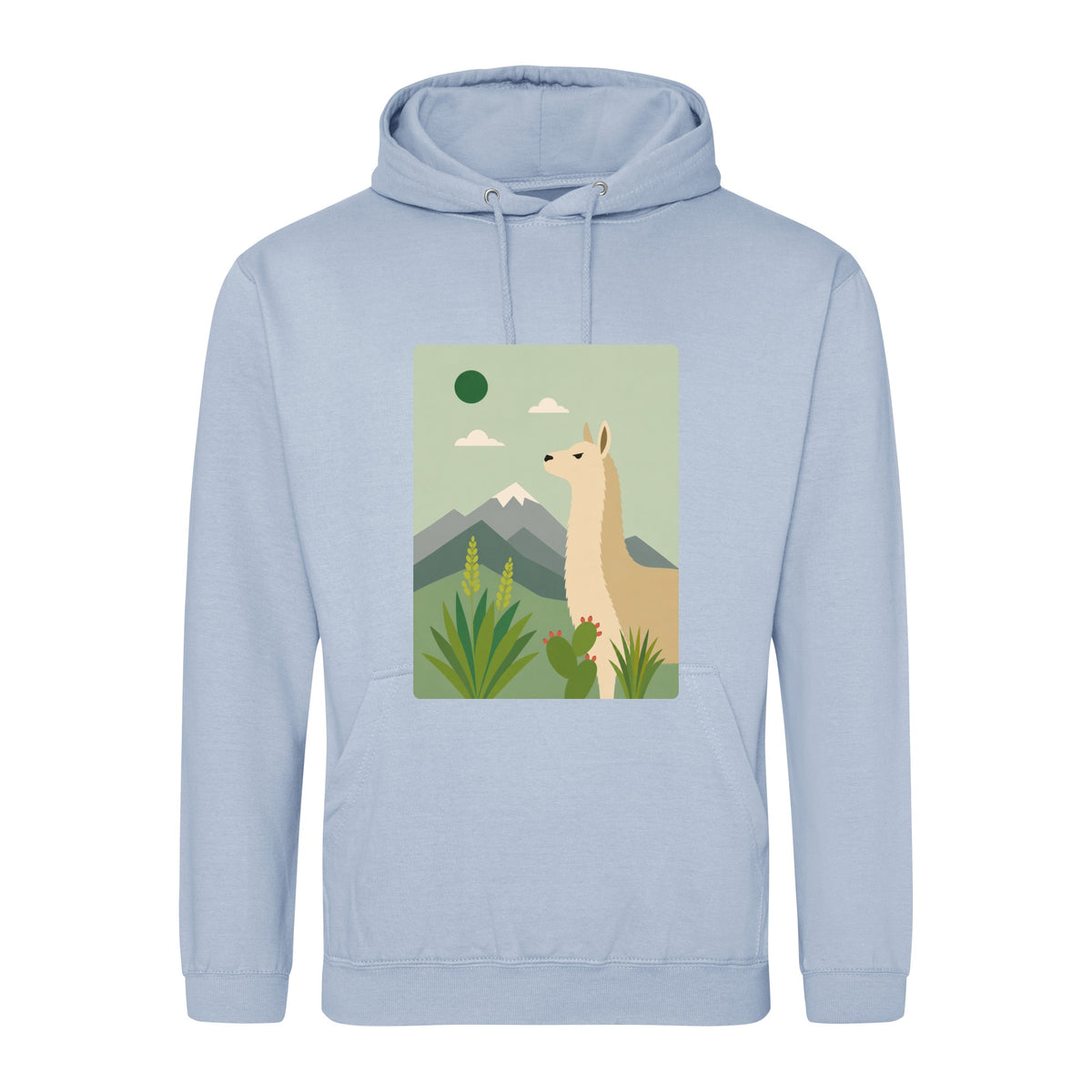 Llama in the Highlands Adult Hoodie - Wild Horizons Sky Blue colour variant image