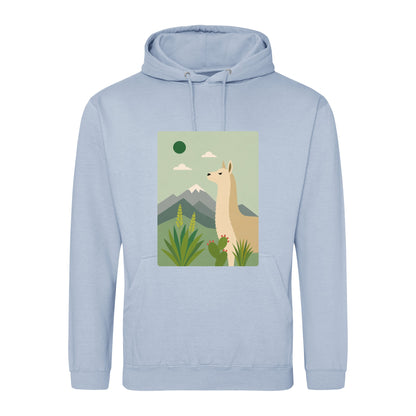 Llama in the Highlands Adult Hoodie - Wild Horizons Sky Blue colour variant image