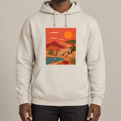 Oryx at the Waterhole Adult Hoodie - Wild Horizons lead image