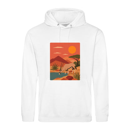Oryx at the Waterhole Adult Hoodie - Wild Horizons Arctic White colour variant image