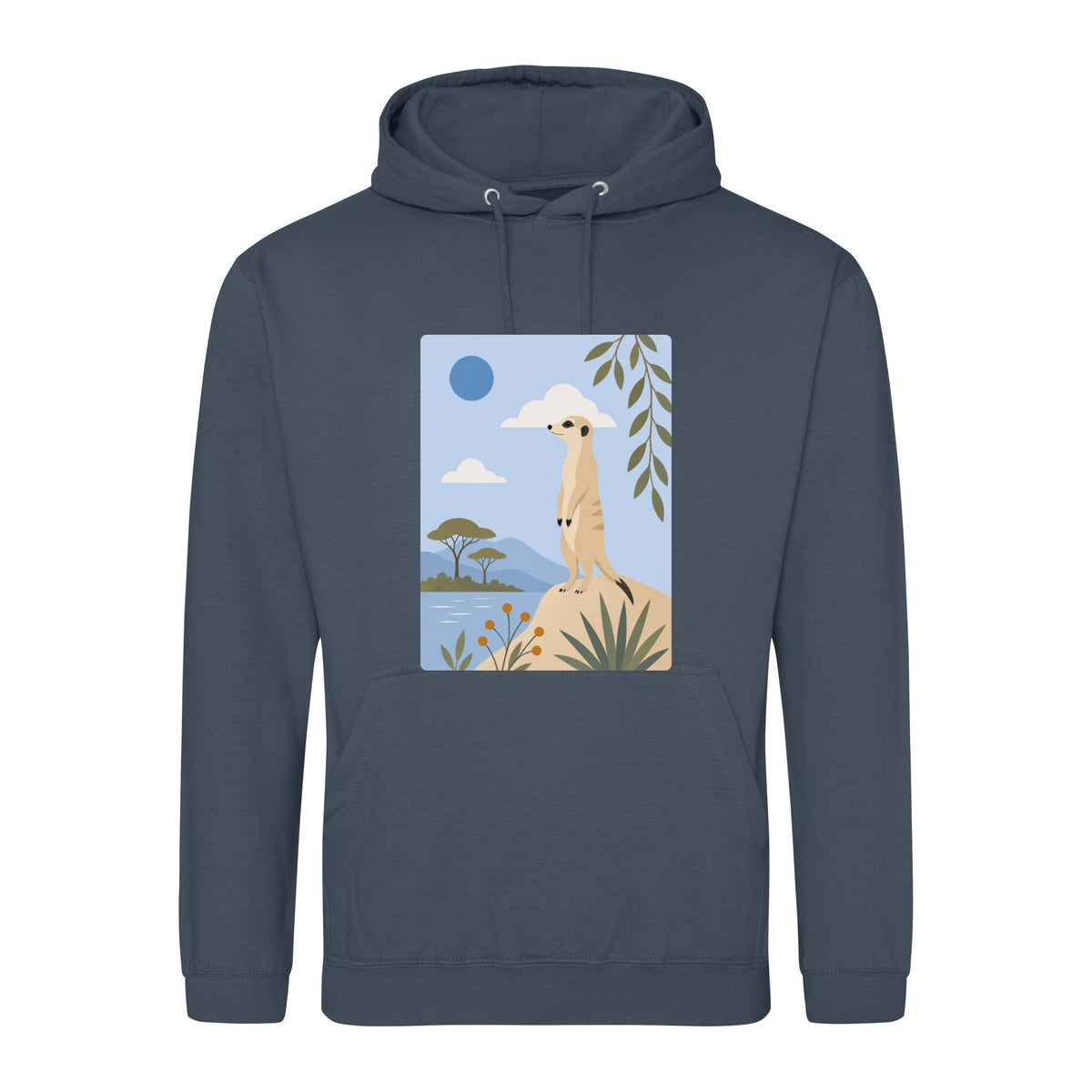 Meerkat Lookout Adult Hoodie - Wild Horizons Airforce Blue colour variant image